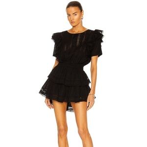 LoveShackFancy Black Natasha Dress